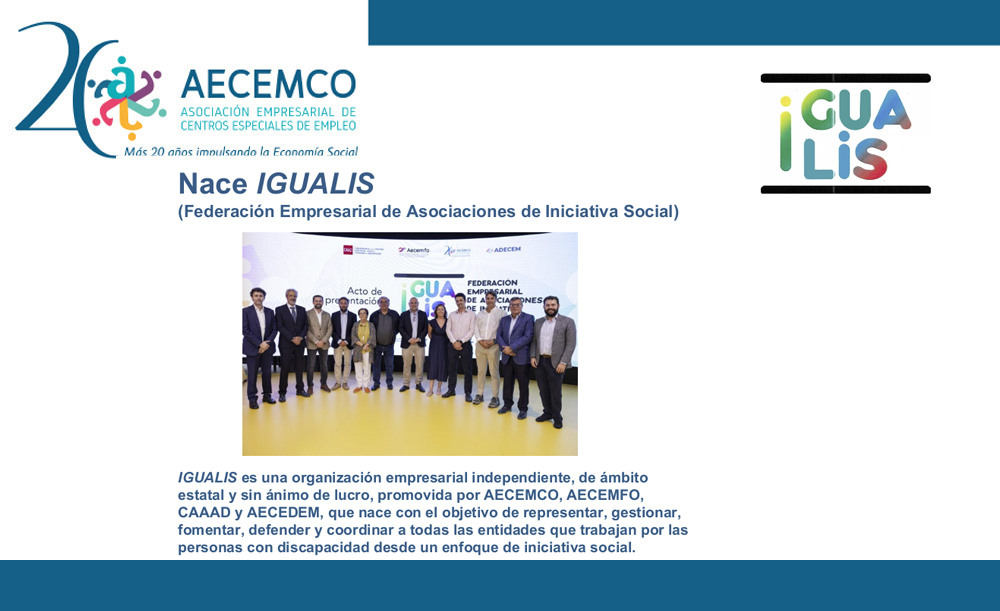 Nace IGUALIS - Federación Empresarial de Asociaciones de Iniciativa Social/